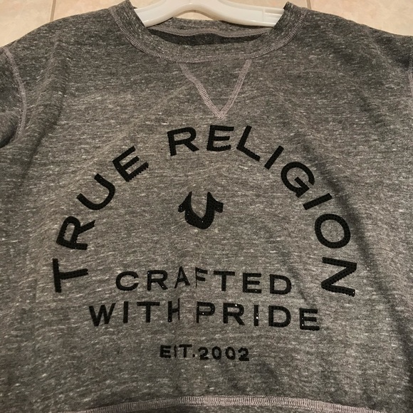True Religion Grey crewneck logo sweatshirt - Picture 5 of 7